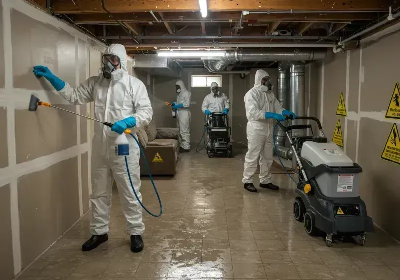 Basement Moisture Removal and Structural Drying process in Antwerp, OH